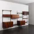 23236 Hansen & Guldborg mid century rosewood 4 bay wall unit, Denmark, 1960s.-3