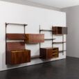 23236 Hansen & Guldborg mid century rosewood 4 bay wall unit, Denmark, 1960s.-5