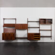 23236 Hansen & Guldborg mid century rosewood 4 bay wall unit, Denmark, 1960s.-6