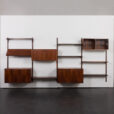 23236 Hansen & Guldborg mid century rosewood 4 bay wall unit, Denmark, 1960s.-8