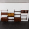 23236 Hansen & Guldborg mid century rosewood 4 bay wall unit, Denmark, 1960s.-9