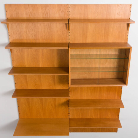 23318 Poul Cadovius oak wall unit with back panels for Cado, 1970s-6 23318 Poul Cadovius oak wall unit with back panels for Cado, 1970s-6