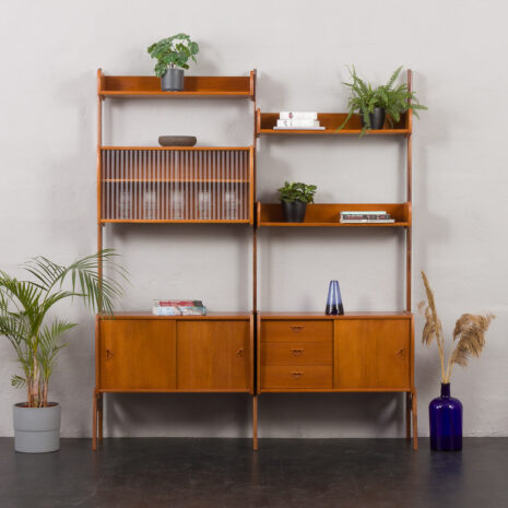 24002 two bay freestanding teak wall unit-1 24002 two bay freestanding teak wall unit-1