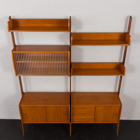 24002 two bay freestanding teak wall unit-13 24002 two bay freestanding teak wall unit-13
