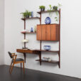 Poul Cadovius twobay rosewood wall unit, cado, danish, denmark