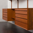 24005 Poul Cadovius three bay teak wall unit-17