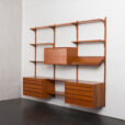 24005 Poul Cadovius three bay teak wall unit-3