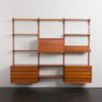 24005 Poul Cadovius three bay teak wall unit-5