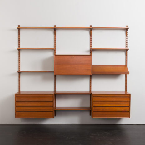 24005 Poul Cadovius three bay teak wall unit-5 24005 Poul Cadovius three bay teak wall unit-5