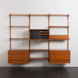 24005 Poul Cadovius three bay teak wall unit-6