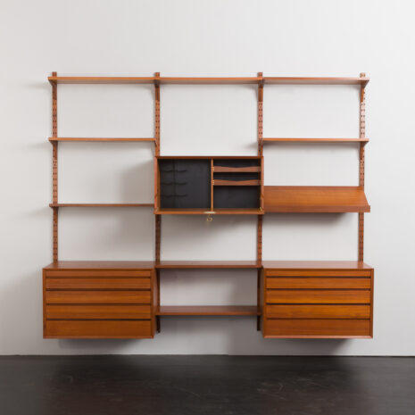 24005 Poul Cadovius three bay teak wall unit-6 24005 Poul Cadovius three bay teak wall unit-6