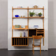 24006 Poul Cadovius two bay oak wall unit with vinyl records cabinet-1