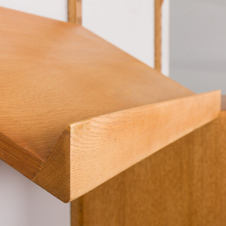 24006 Poul Cadovius two bay oak wall unit with vinyl records cabinet-20 24006 Poul Cadovius two bay oak wall unit with vinyl records cabinet-20