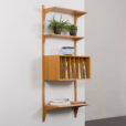 24008 Poul Cadovius one bay oak wall unit with vinyl records cabinet-2