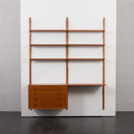 24011 two bay teak wall unit with desk-5 24011 two bay teak wall unit with desk-5