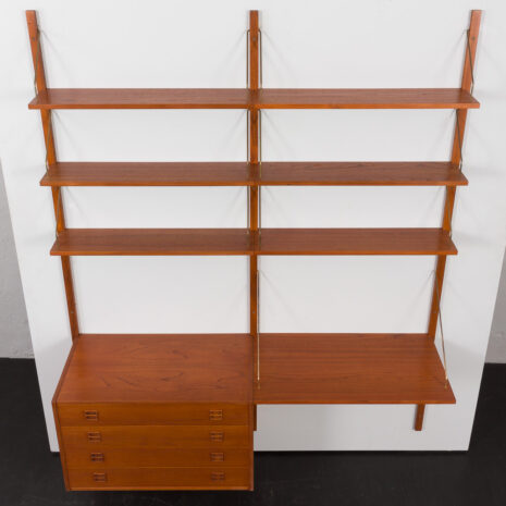 24011 two bay teak wall unit with desk-6 24011 two bay teak wall unit with desk-6