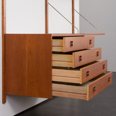 24011 two bay teak wall unit with desk-7 24011 two bay teak wall unit with desk-7