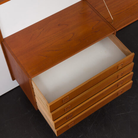 24011 two bay teak wall unit with desk-8 24011 two bay teak wall unit with desk-8