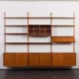 24012 Hansen And Guldborg mid century three bay teak wall unit, Denmark 1960s.-8