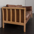 24035 Mogens Hansen three seater sofa in brown aniline leather and beech wood, 1970s-10