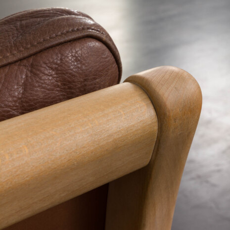 24035 Mogens Hansen three seater sofa in brown aniline leather and beech wood, 1970s-11 24035 Mogens Hansen three seater sofa in brown aniline leather and beech wood, 1970s-11