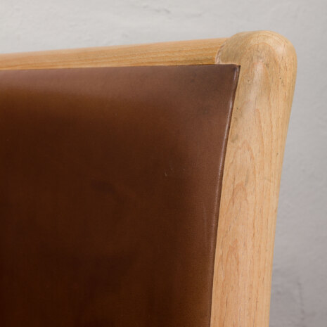 24035 Mogens Hansen three seater sofa in brown aniline leather and beech wood, 1970s-15 24035 Mogens Hansen three seater sofa in brown aniline leather and beech wood, 1970s-15