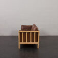24035 Mogens Hansen three seater sofa in brown aniline leather and beech wood, 1970s-5