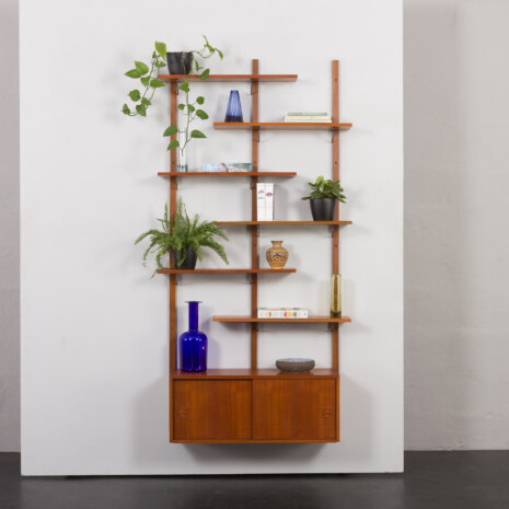 23378 Scandinavian mid century modern teak wall unit, Denmark 1970s-1 23378 Scandinavian mid century modern teak wall unit, Denmark 1970s-1