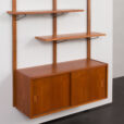 23378 Scandinavian mid century modern teak wall unit, Denmark 1970s-10