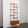 23378 Scandinavian mid century modern teak wall unit, Denmark 1970s-3