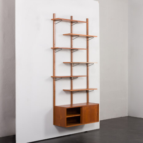 23378 Scandinavian mid century modern teak wall unit, Denmark 1970s-4 23378 Scandinavian mid century modern teak wall unit, Denmark 1970s-4