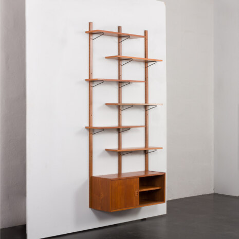 23378 Scandinavian mid century modern teak wall unit, Denmark 1970s-5 23378 Scandinavian mid century modern teak wall unit, Denmark 1970s-5