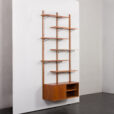 23378 Scandinavian mid century modern teak wall unit, Denmark 1970s-5