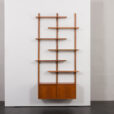 23378 Scandinavian mid century modern teak wall unit, Denmark 1970s-6
