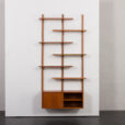 23378 Scandinavian mid century modern teak wall unit, Denmark 1970s-8