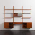 24015 three bay teak wall unit-11