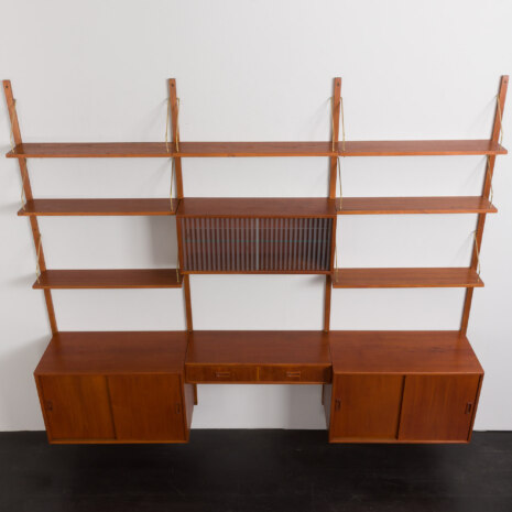 24015 three bay teak wall unit-12 24015 three bay teak wall unit-12