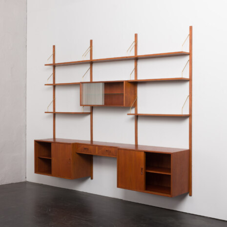 24015 three bay teak wall unit-7 24015 three bay teak wall unit-7