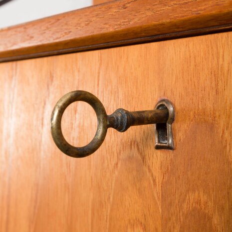 24020 Poul Cadovius for Gustav Bahus three bay teak wall unit-12 24020 Poul Cadovius for Gustav Bahus three bay teak wall unit-12