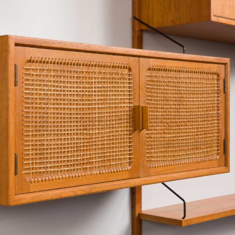 24020 Poul Cadovius for Gustav Bahus three bay teak wall unit-14 24020 Poul Cadovius for Gustav Bahus three bay teak wall unit-14