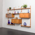Poul Cadovius for Gustav Bahus three bay teak wall, 1960s