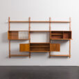 24020 Poul Cadovius for Gustav Bahus three bay teak wall unit-7