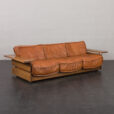 24036 Scandinavian aniline leather sofa by Hameen Kalustaja, Finland 1980s-2