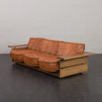 24036 Scandinavian aniline leather sofa by Hameen Kalustaja, Finland 1980s-4