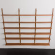 24040 18 shelves teak renovated wall unit in the style of Poul Cadovius, 1970s-10