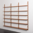 24040 18 shelves teak renovated wall unit in the style of Poul Cadovius, 1970s-5
