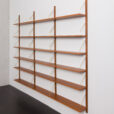 24040 18 shelves teak renovated wall unit in the style of Poul Cadovius, 1970s-7