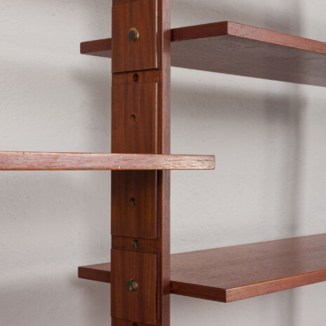 24065 Italian freestanding two bay teak-mahogany wall unit -15 24065 Italian freestanding two bay teak-mahogany wall unit -15