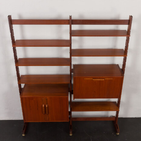 24065 Italian freestanding two bay teak-mahogany wall unit -8 24065 Italian freestanding two bay teak-mahogany wall unit -8