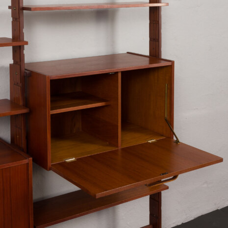 24065 Italian freestanding two bay teak-mahogany wall unit -9 24065 Italian freestanding two bay teak-mahogany wall unit -9